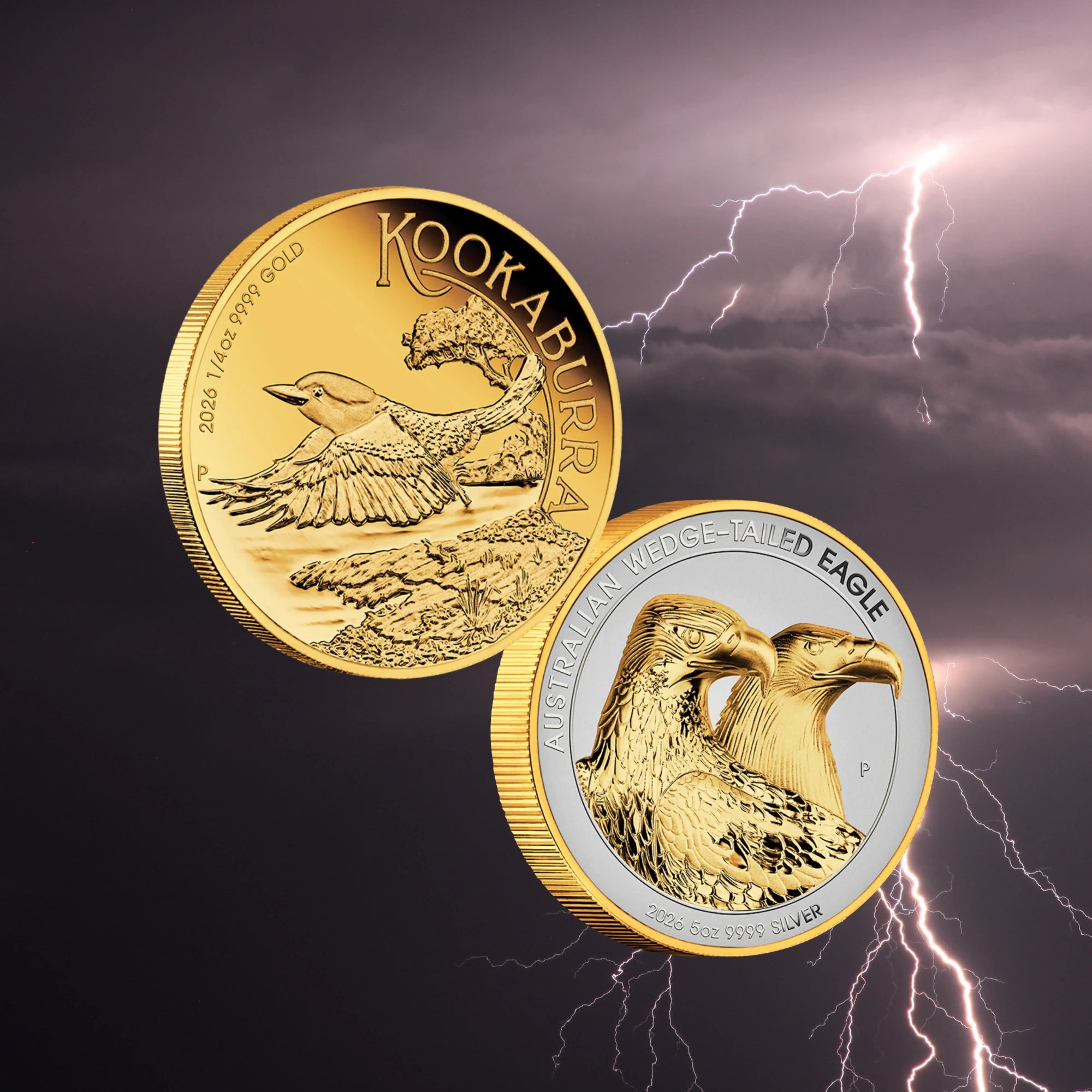 2026 Perth Mint Kookaburra Gold & Eagle Silver 2 Coin Collection