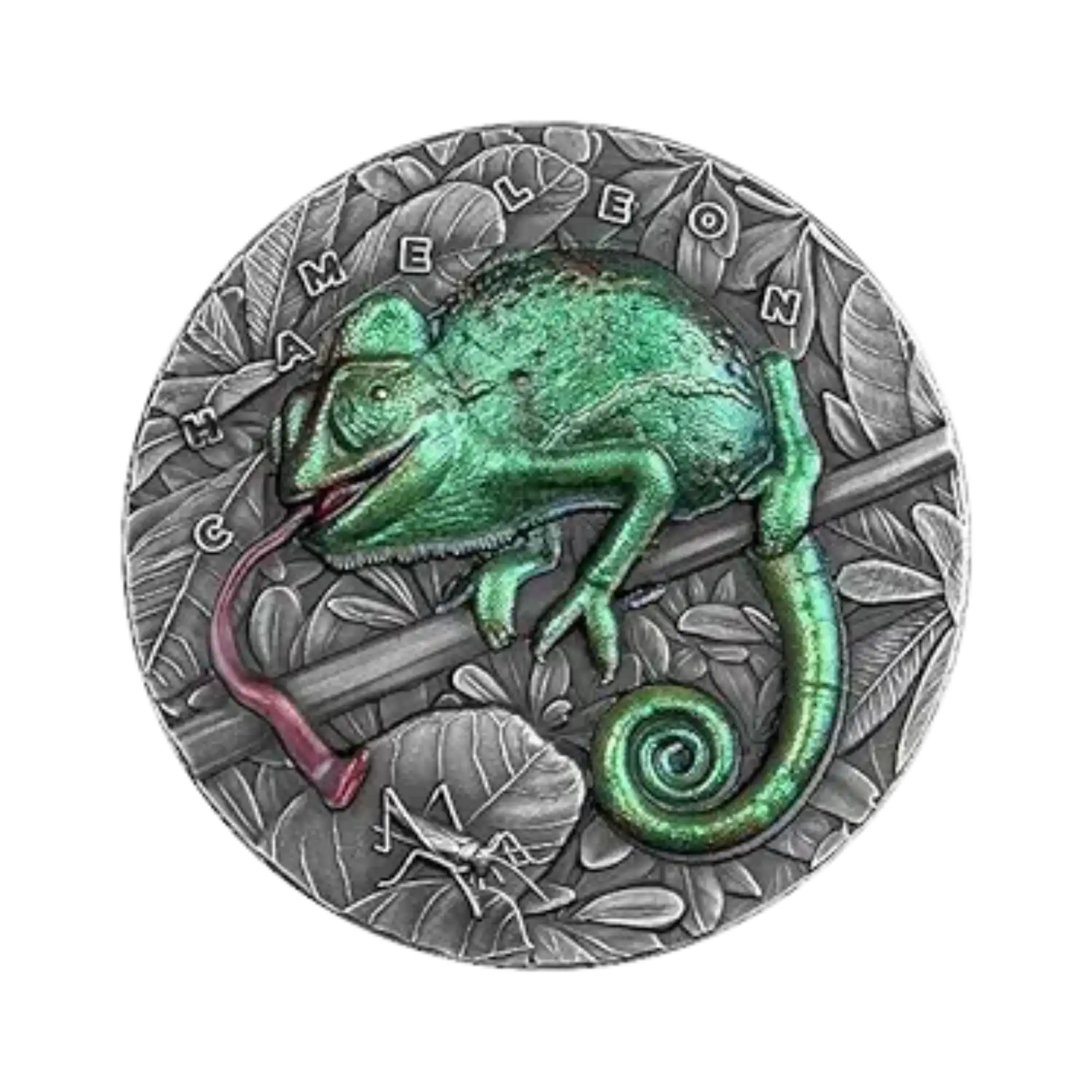 2021 Niue Amazing Animals – Chameleon 3oz Silver Antiqued Coin