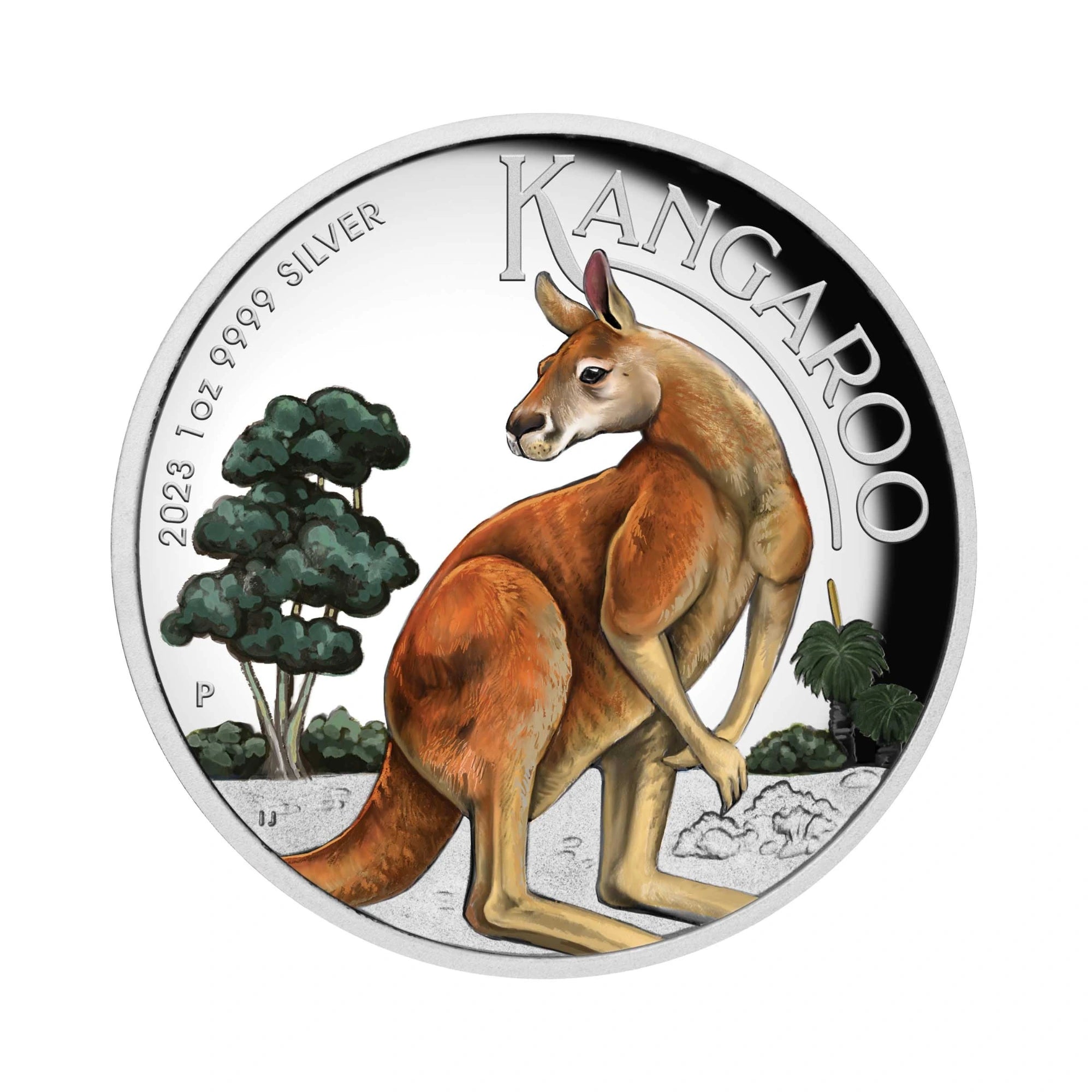 2023 Perth Mint Kangaroo 1oz Silver Coloured Coin