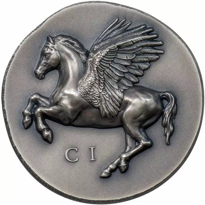 2022 Cook Islands Pegasus 1oz Silver Antique Ultra High Relief Coin