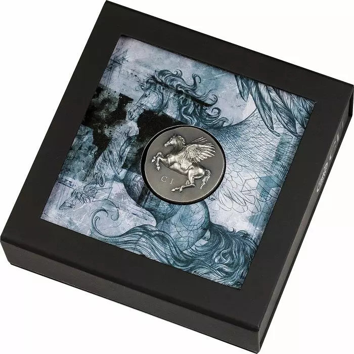 2022 Cook Islands Pegasus 1oz Silver Antique Ultra High Relief Coin