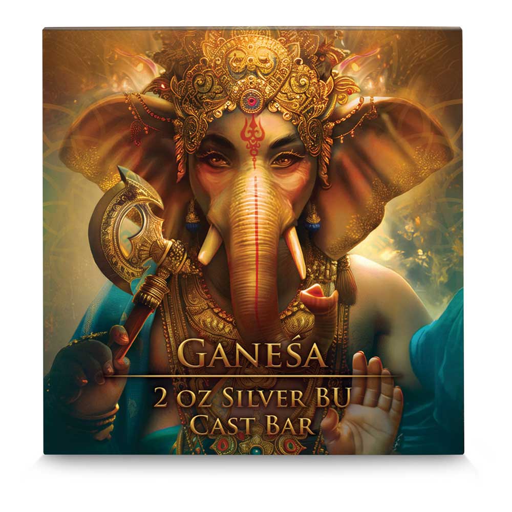 2025 Germania Diwali Ganesa 2oz Pure Silver Cast Bar