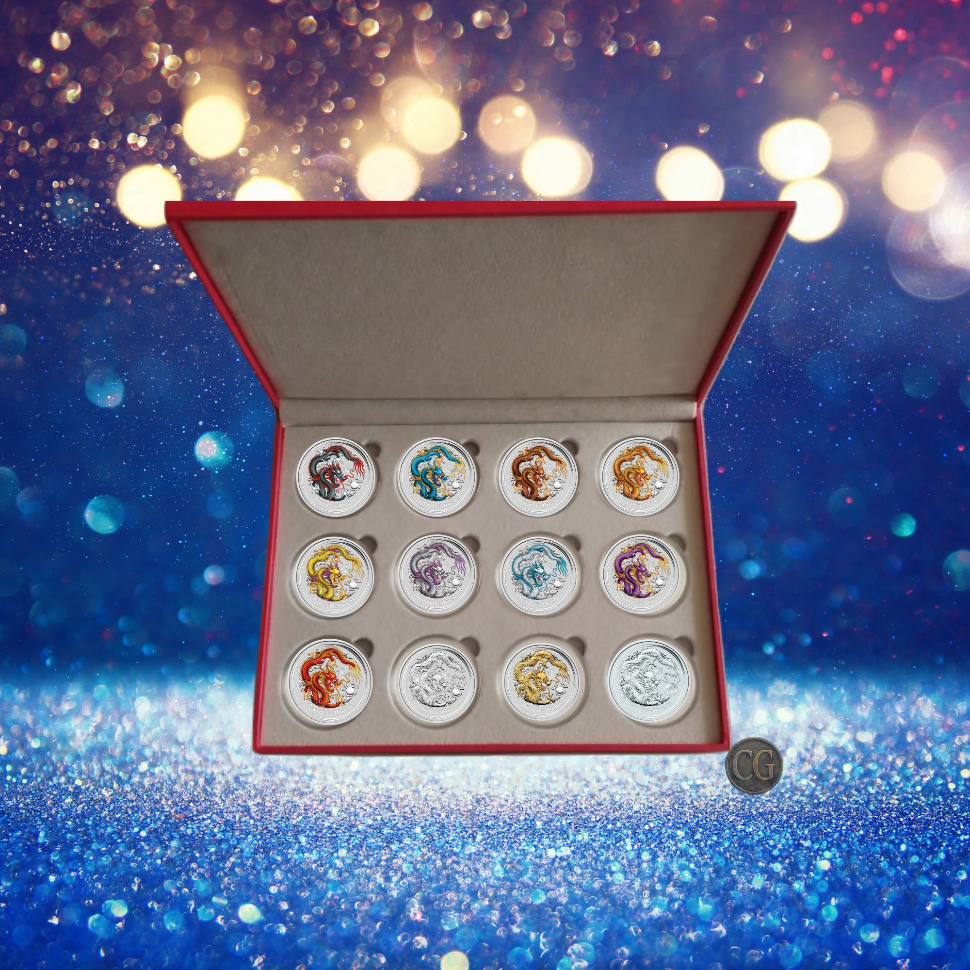 2012 Perth Mint Lunar Dragon 1oz Silver 12 Coin Collection