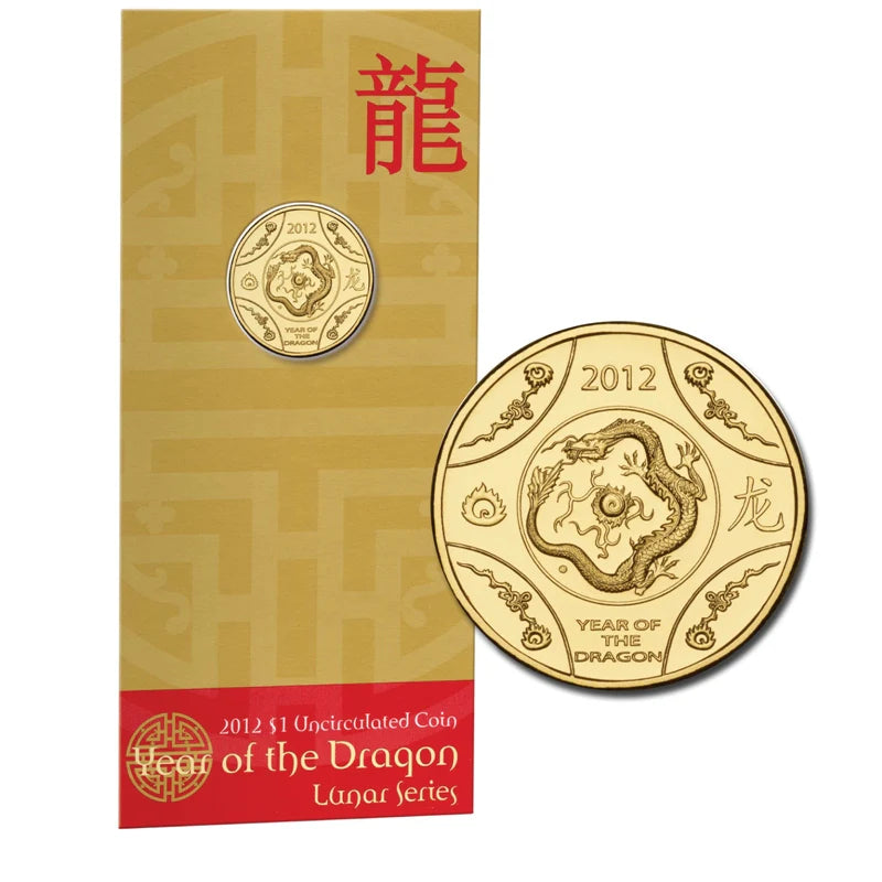 2012 Royal Australian Mint Lunar Year of the Dragon Unc Coin