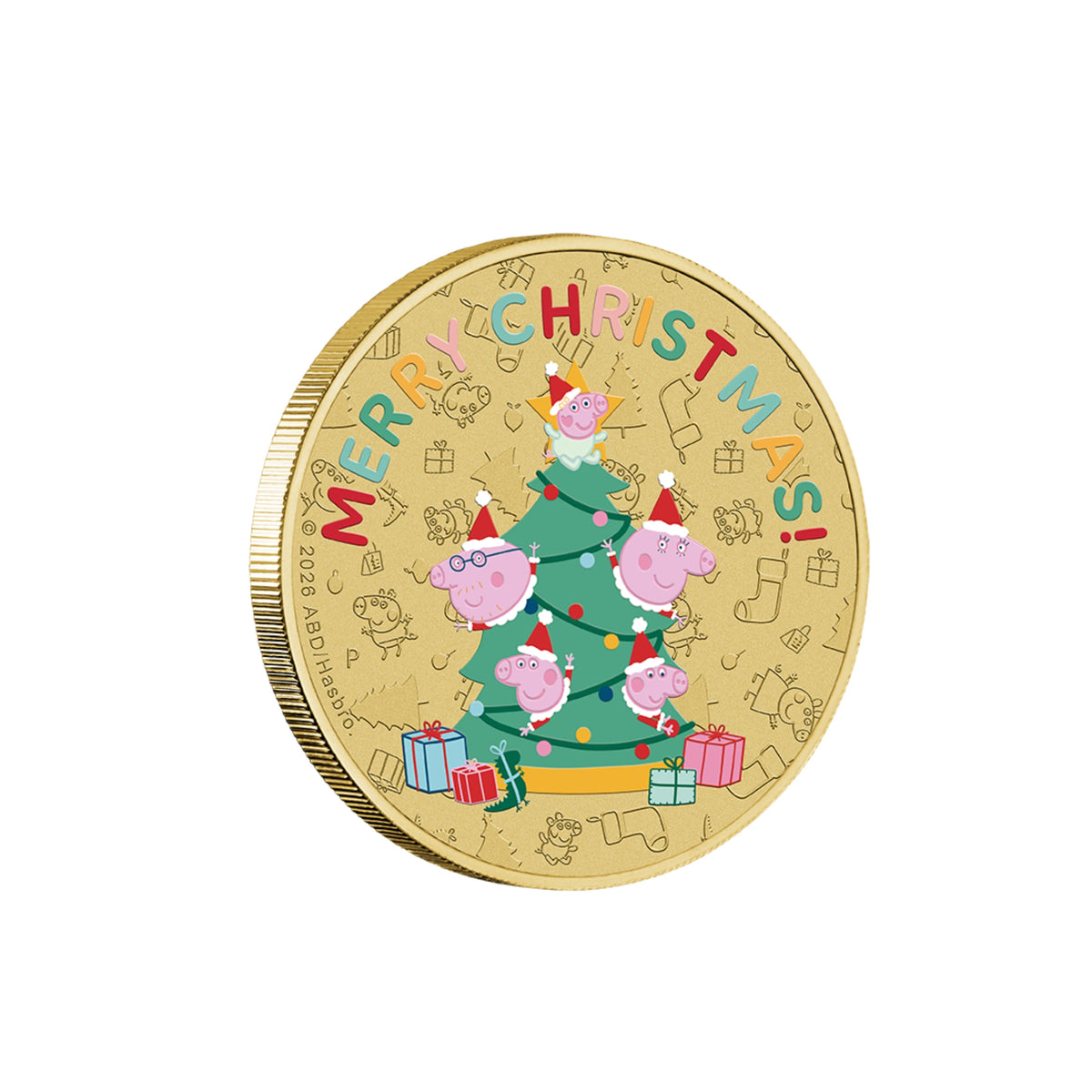 2026 Perth Mint Peppa Pig Christmas Coloured Coin On Card