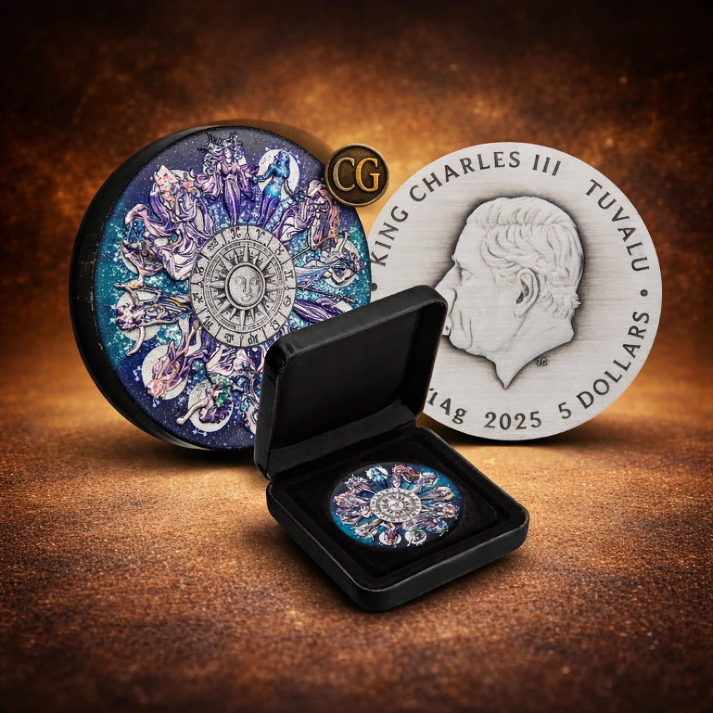2025 Zodiac Signs and Goddesses 5oz Silver Antiqued Coin