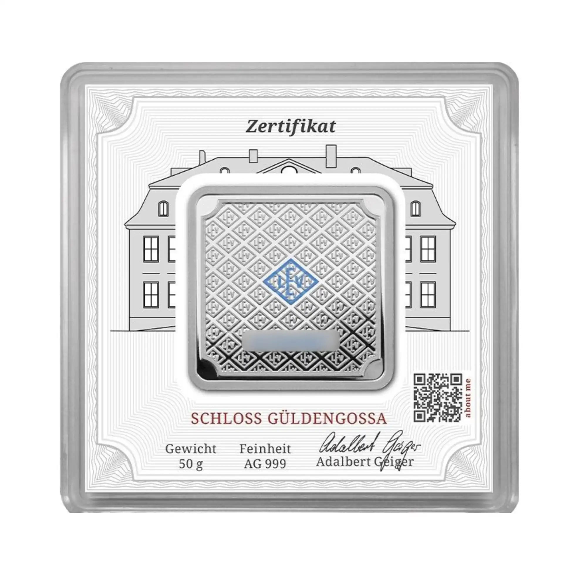 Geiger Original 50g Silver Square Bar