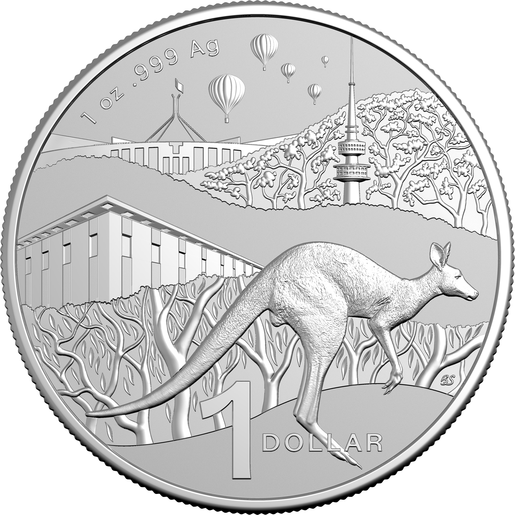 2025 RAM Kangaroo Series Bush Capital 1oz Silver Frosted Unc Coin