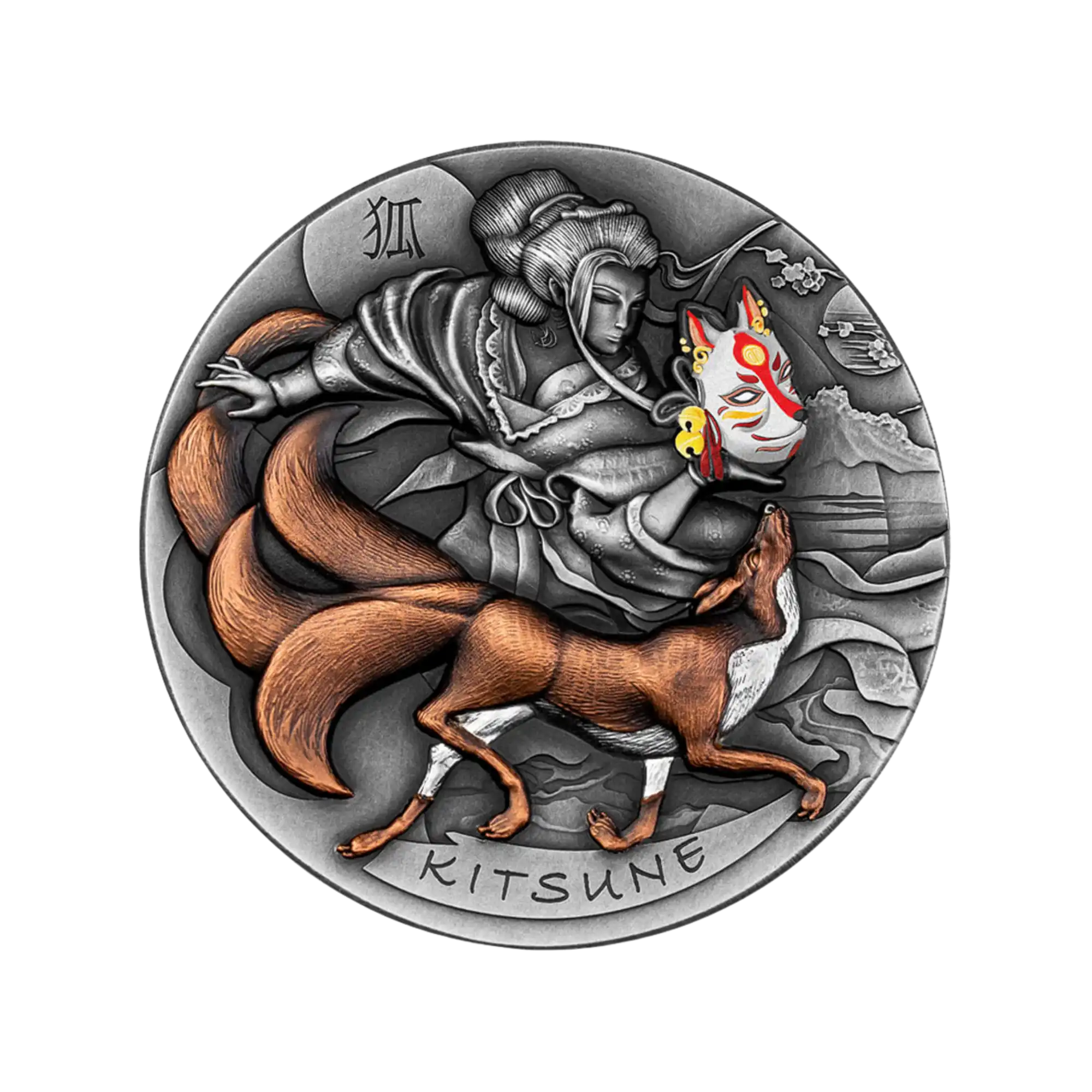 2022 Niue Kitsune 2oz Silve Antiqued Coin