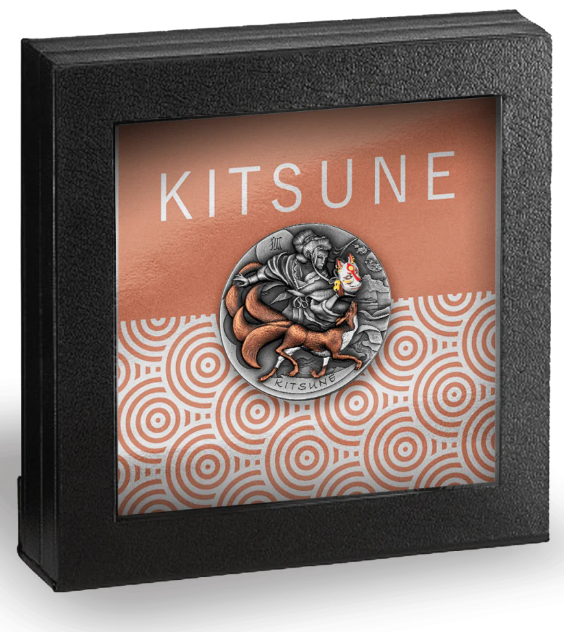 2022 Niue Kitsune 2oz Silver Coin Antiqued Coin