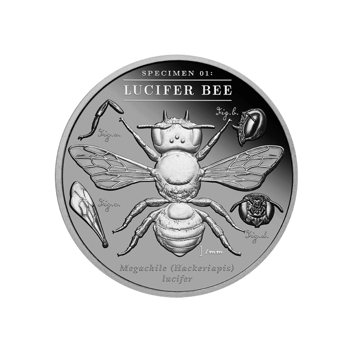2026 Niue Dark Lucifer Bee 2oz Silver Black Proof Coin