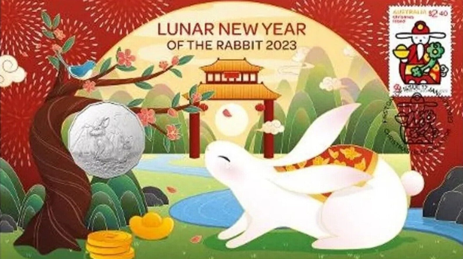 2023 Perth Mint Lunar Rabbit 50c Postal Numismatic Cover PNC