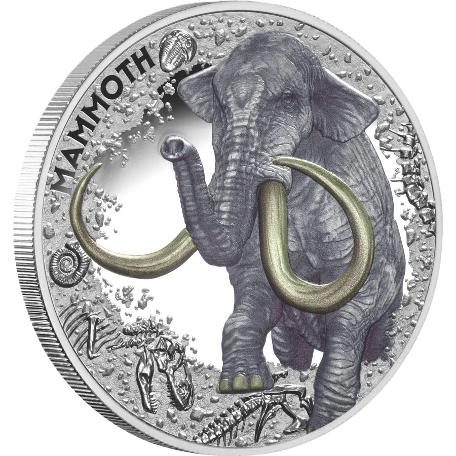 2025 Niue Mammoth 1oz Silver Coloured Proof Coin