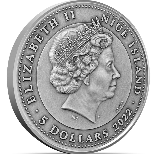 2022 Niue Kitsune 2oz Silve Antiqued Coin
