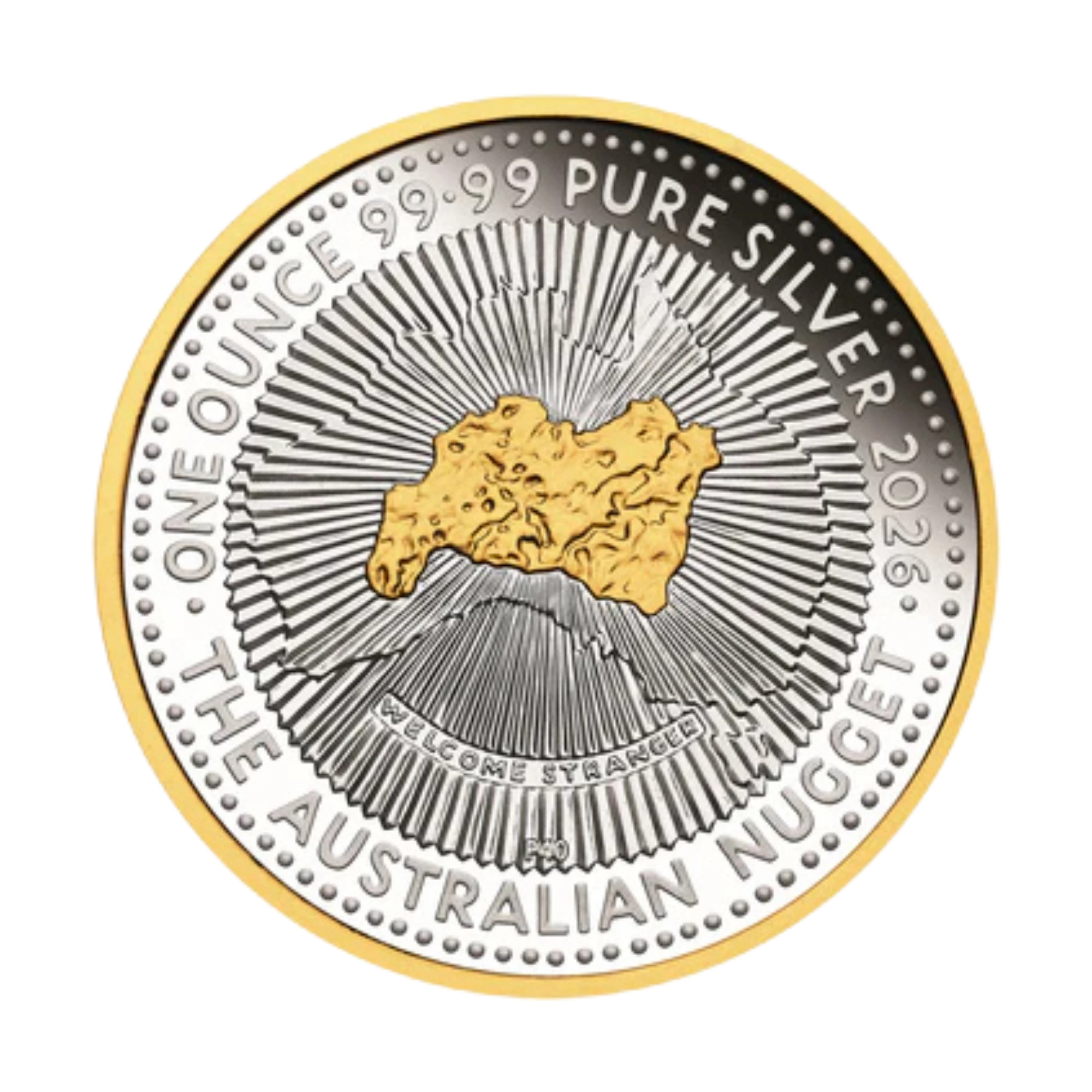 2026 Perth Mint Australian Nugget 40th Anniversary 1oz Silver Proof Gilded Coin