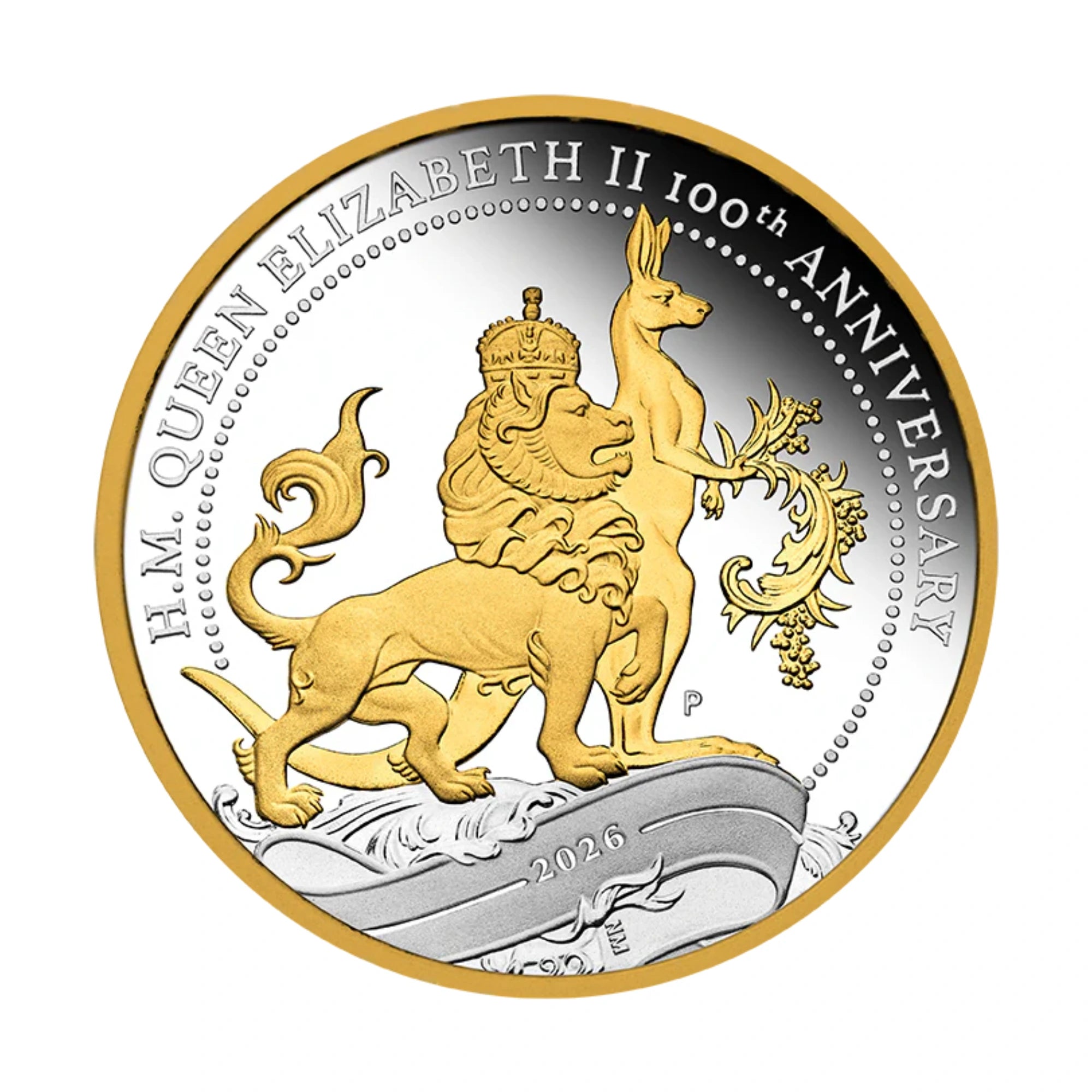 2026 Perth Mint Queen Elizabeth II 100th Anniversary 1oz Silver Proof Gilded Coin