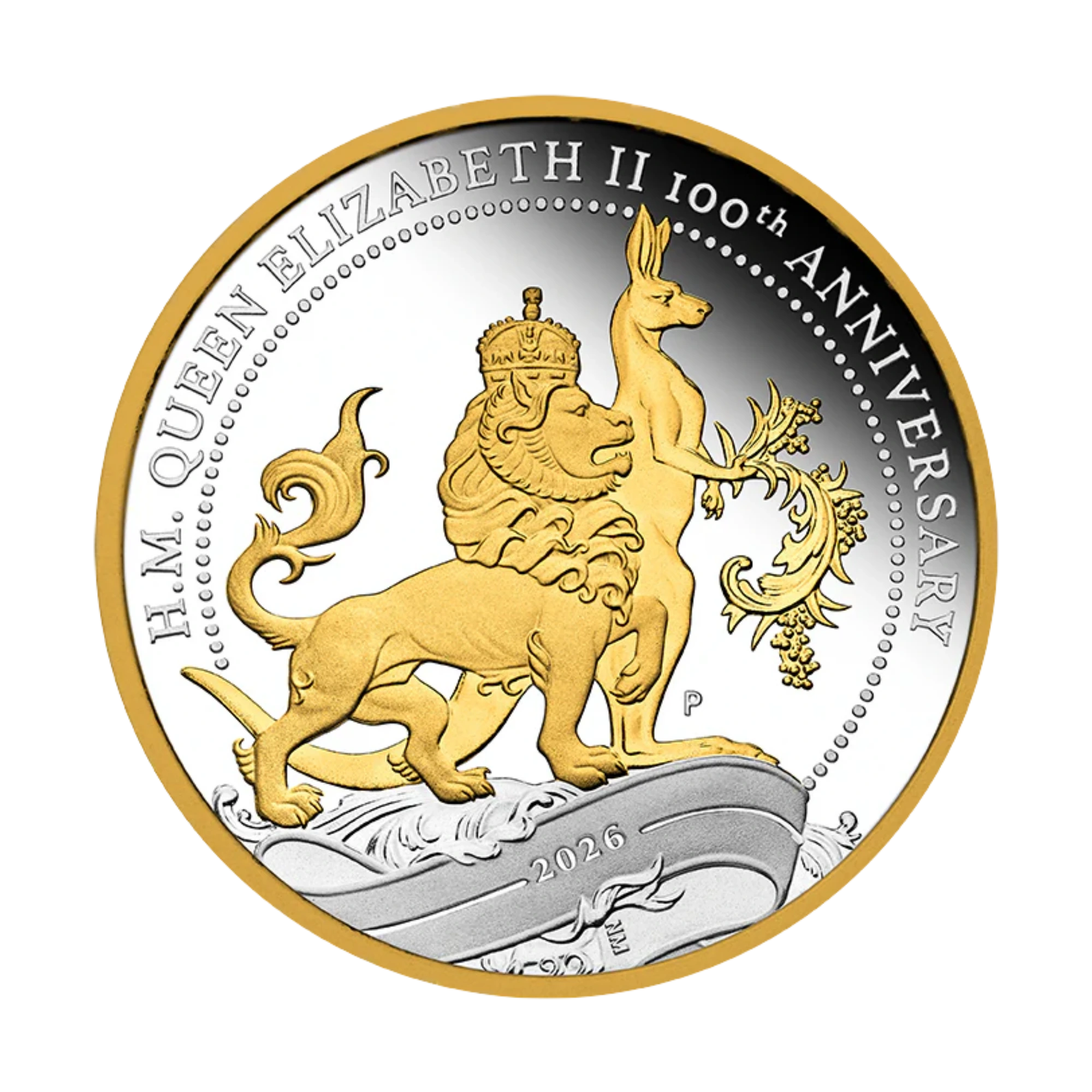 2026 Perth Mint Queen Elizabeth II 100th Anniversary 1oz Silver Proof Gilded Coin