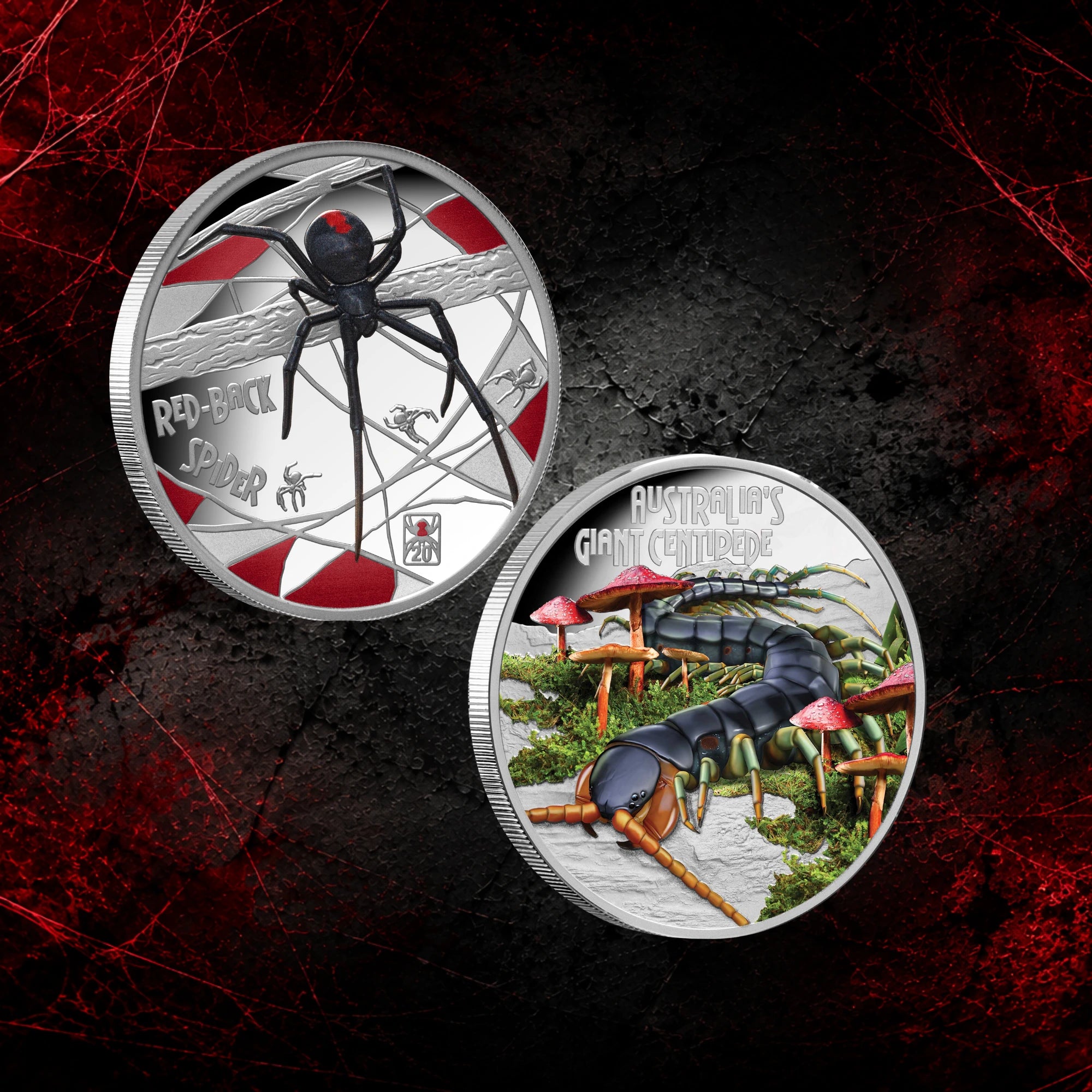 2026 D&D Redback Spider & Centipede 1oz Silver Proof 2 Coin Collection