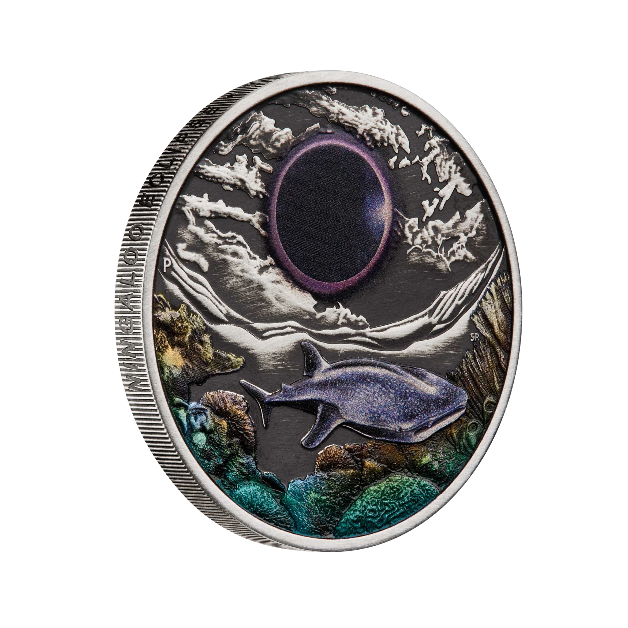 2023 Perth Mint Ningaloo Eclipse 2oz Silver Antiqued Coloured Coin