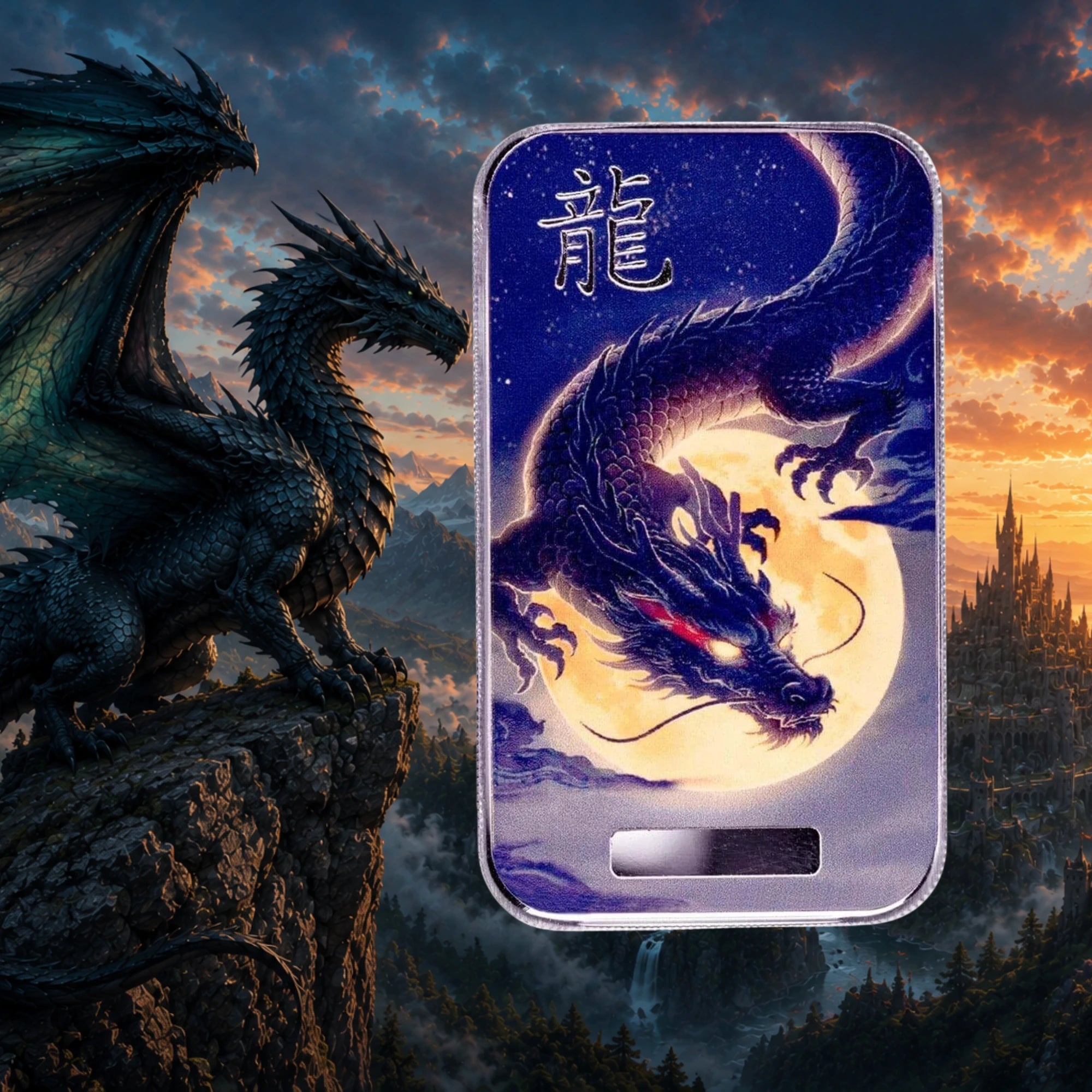 2026 Scottsdale Mint Lucky Dragon Yèqióng Night Sky 1oz Colourised Silver Bar