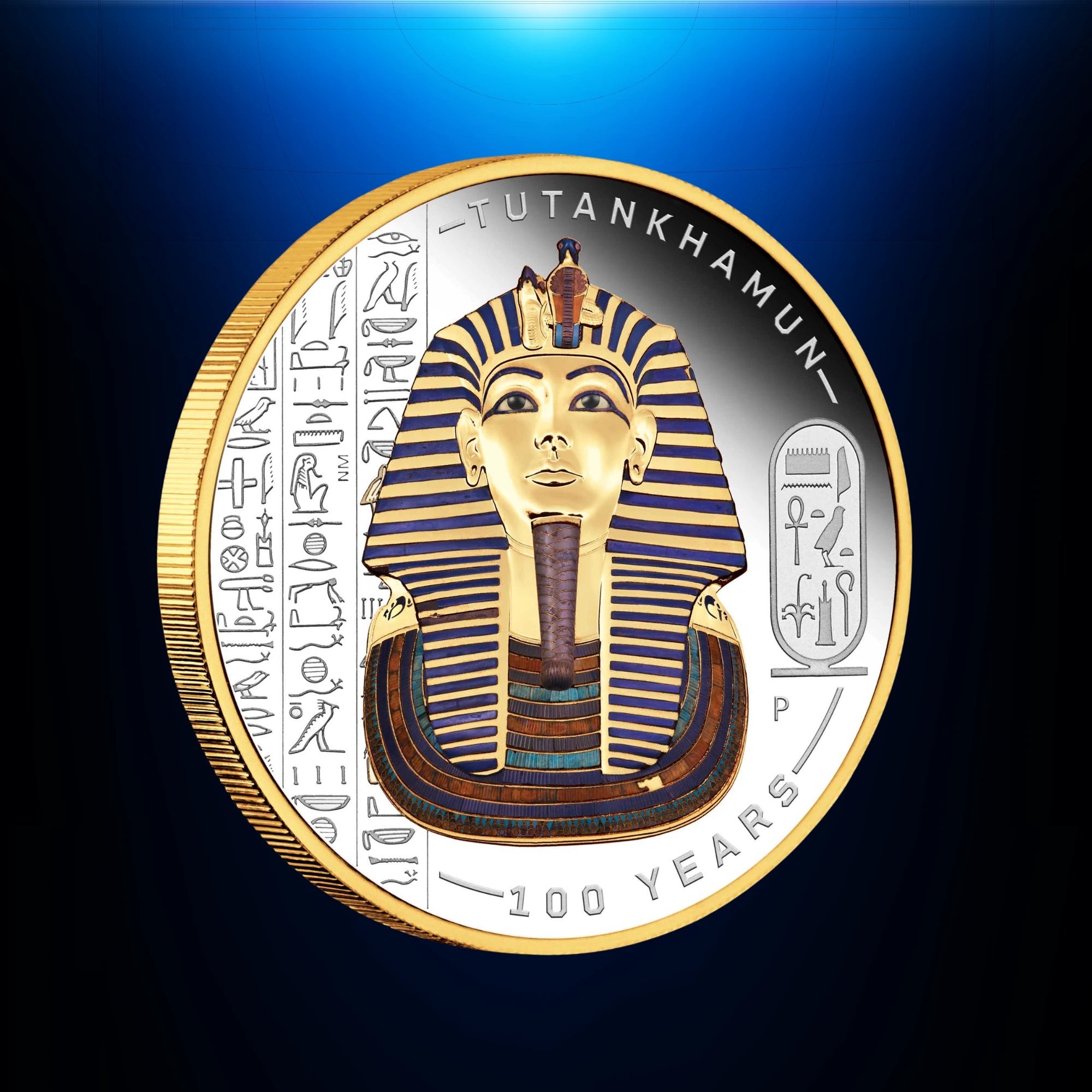 2022 Perth Mint Tutankhamun 2oz Silver Proof Gilded Coin