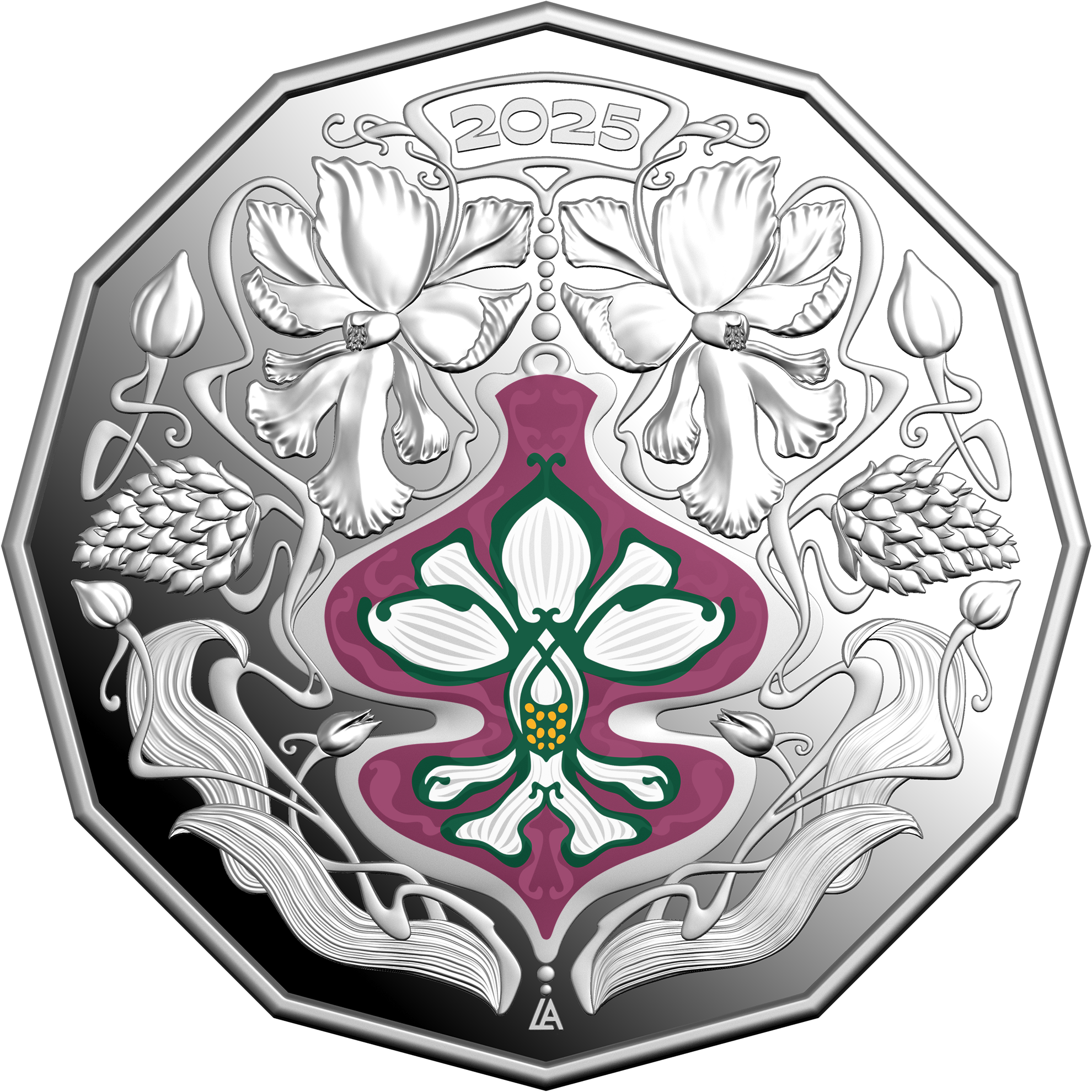 2025 RAM Christmas Festive Florals - 50c Silver Proof Coin