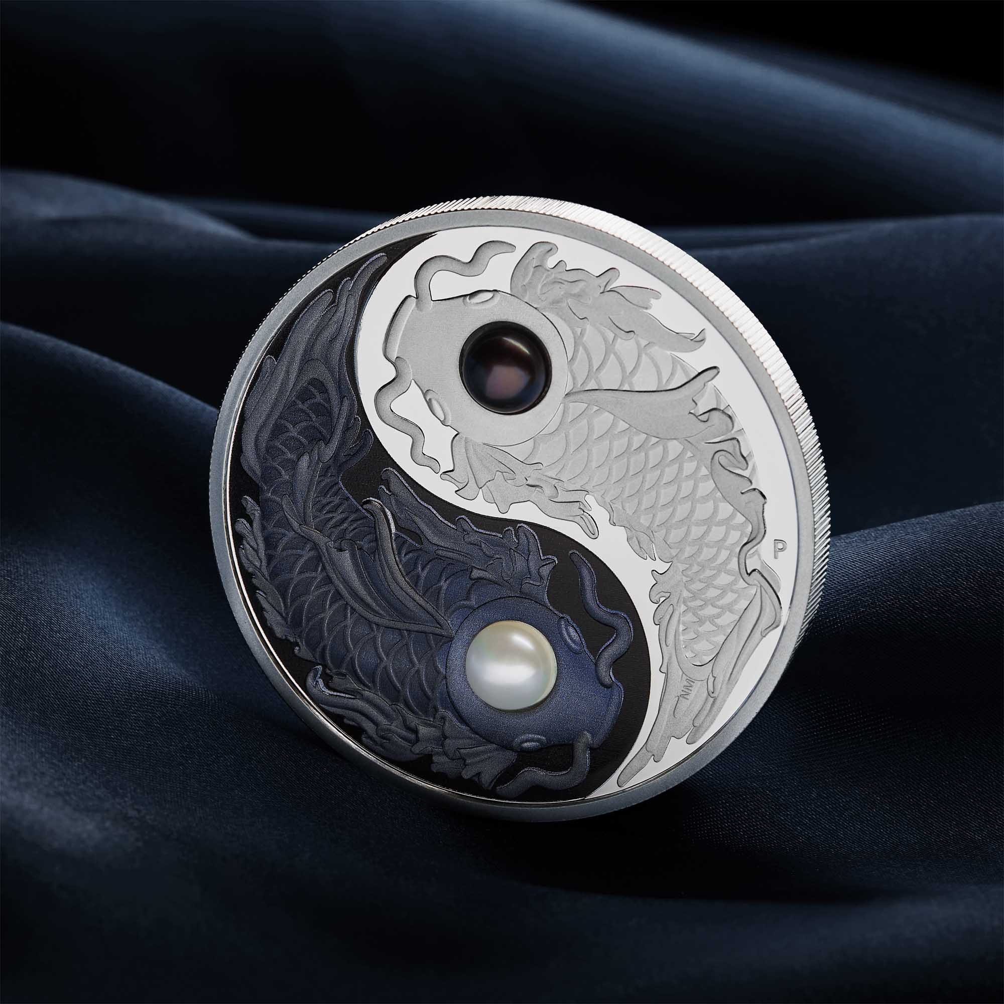 2024 Perth Mint Yin Yang Koi PCGS MS69 5oz silver coloured Proof Silver coin