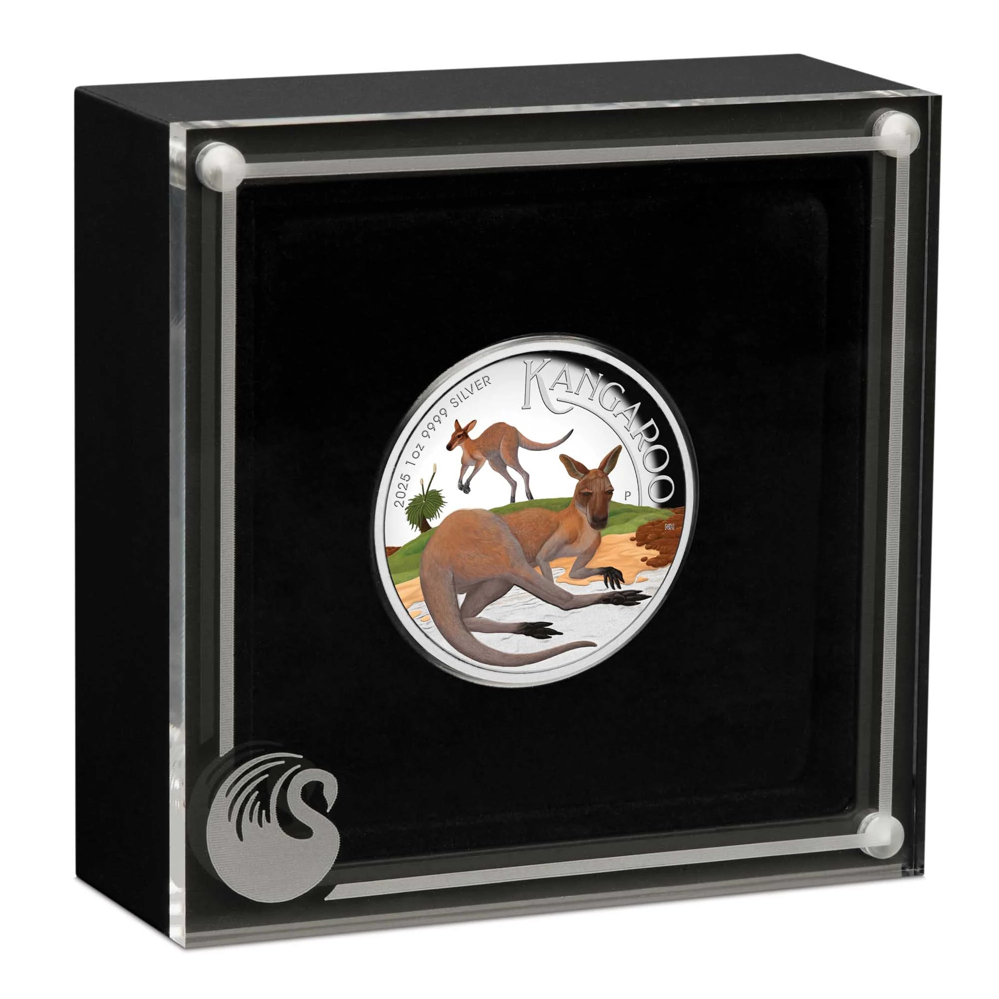 2025 Perth Mint Kangaroo 1oz Silver Proof Coloured High Relief Coin