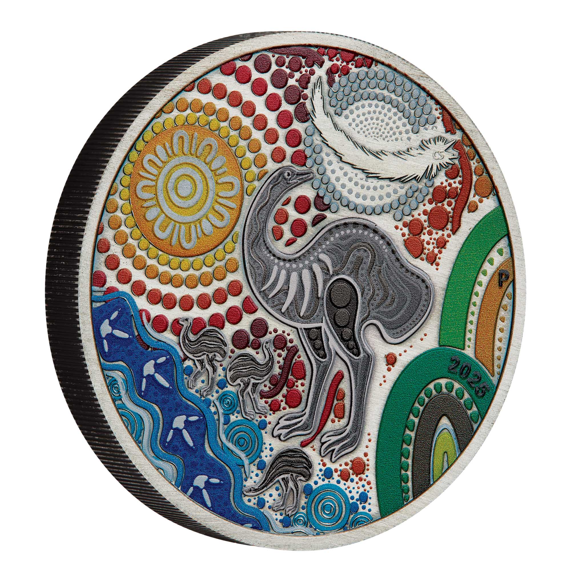 2023-2025 Perth Mint Emu, Kaa-kaa & Yongka 2oz Silver Antiqued Coloured 3 Coin Collection