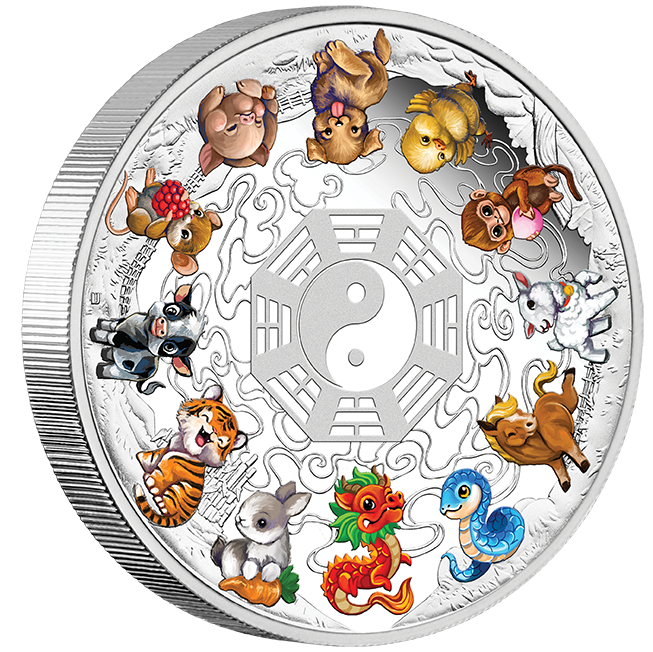 2025 Perth Mint Twelve Baby Lunar Animals 5oz Silver Proof Coloured Coin - Cert 23