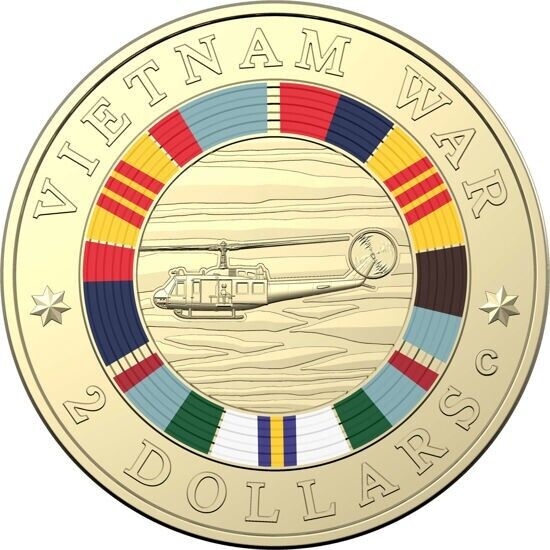 2023 Royal Australian Mint 50th Anniversary of Vietnam War $2 AlBr C Mintmark Coin