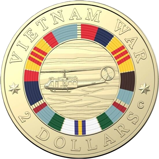 2023 Royal Australian Mint 50th Anniversary of Vietnam War $2 AlBr C Mintmark Coin