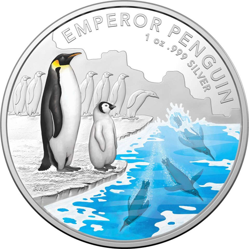 2023 Royal Australian Mint Emperor Penguin Silver Coloured Proof Coin
