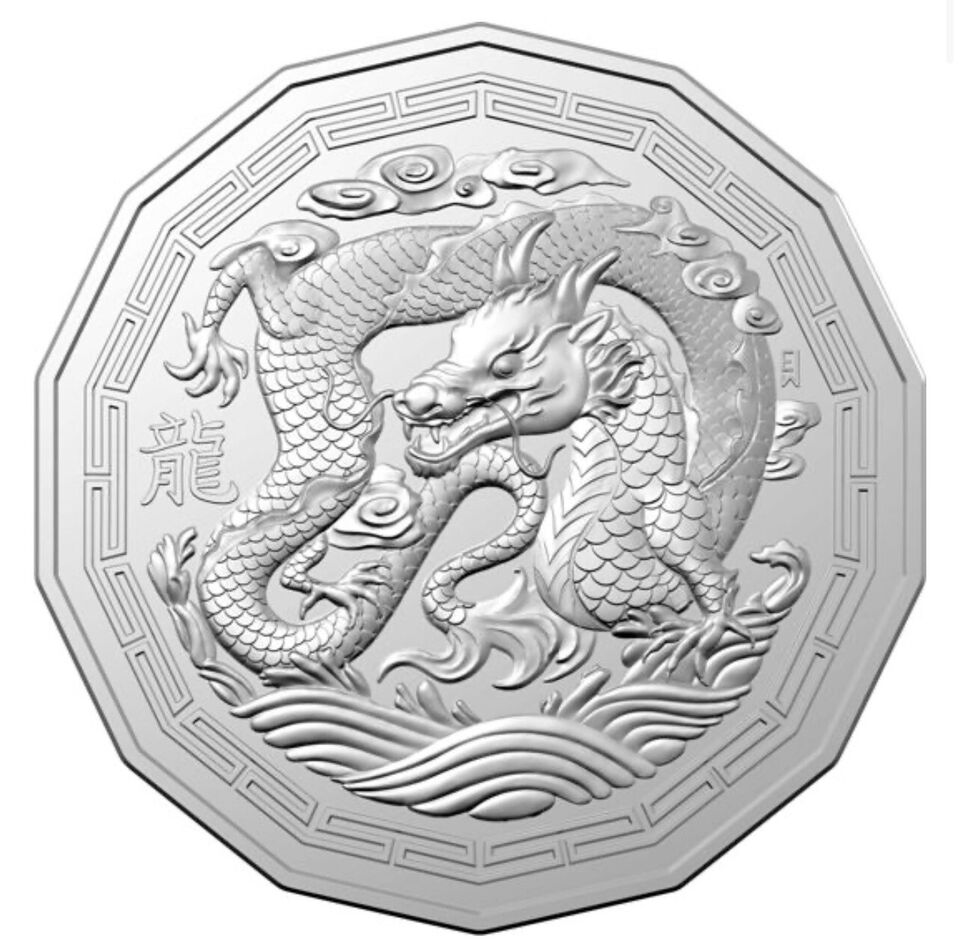 2024 RAM Lunar Dragon 50c Tetradecagon Uncirculated Coin