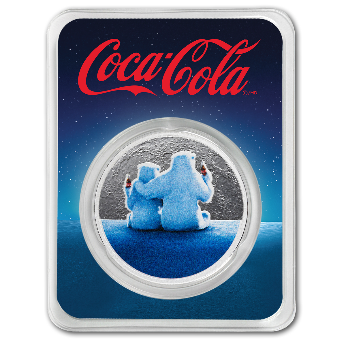 PAMP Coca-Cola Polar Bears 1oz Silver Coloured Coin