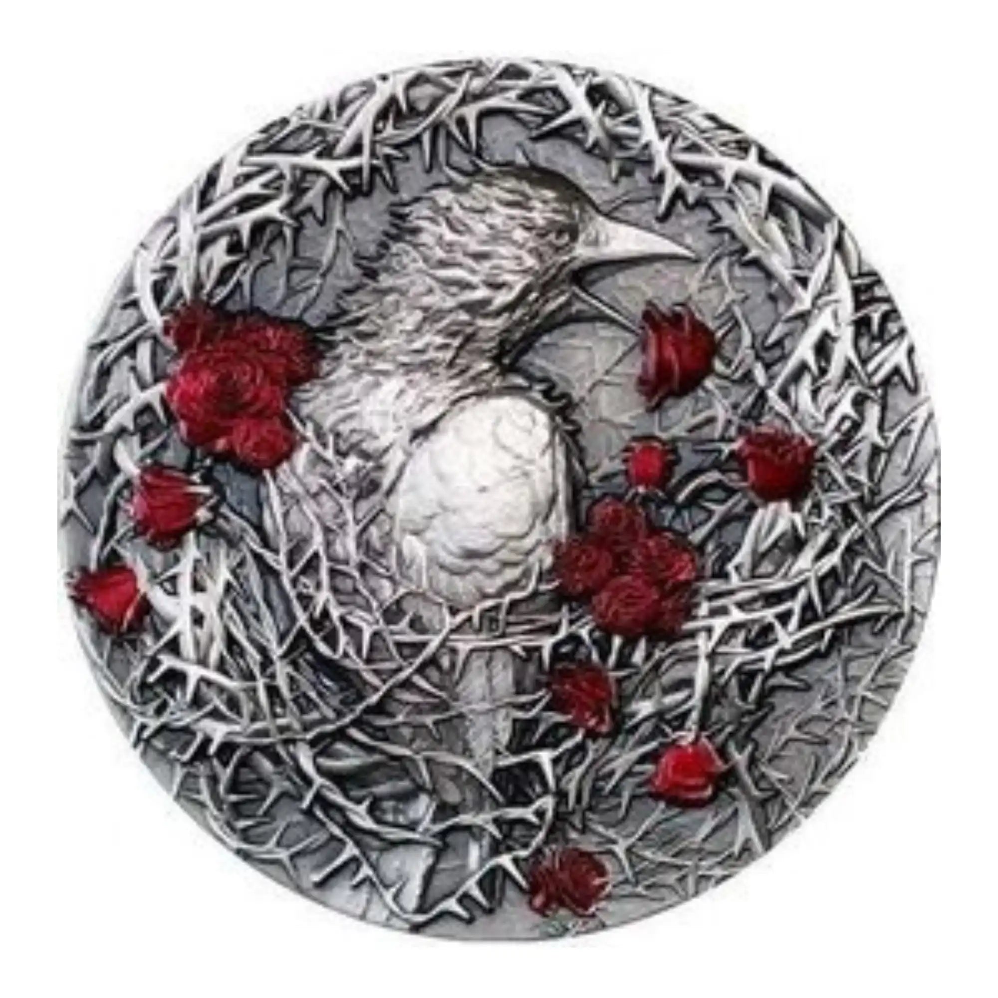 2025 Gabon Greater Thorn Bird 3oz Silver Antiqued Coin