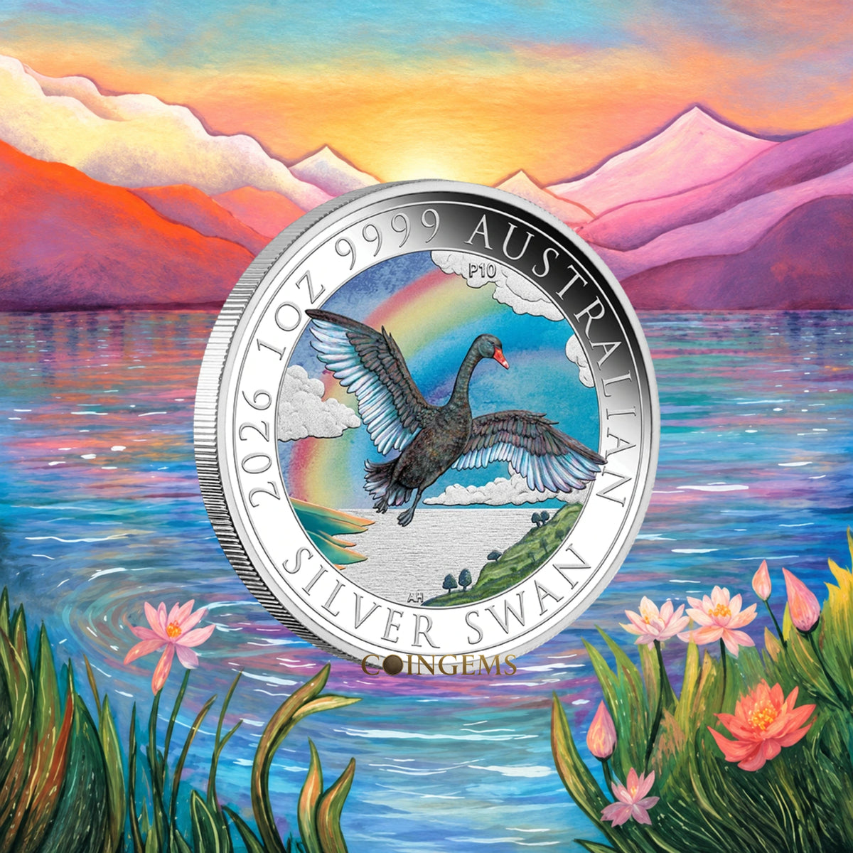 2026 Perth Mint ANDA Money Expo Swan 1oz Silver Coloured Coin