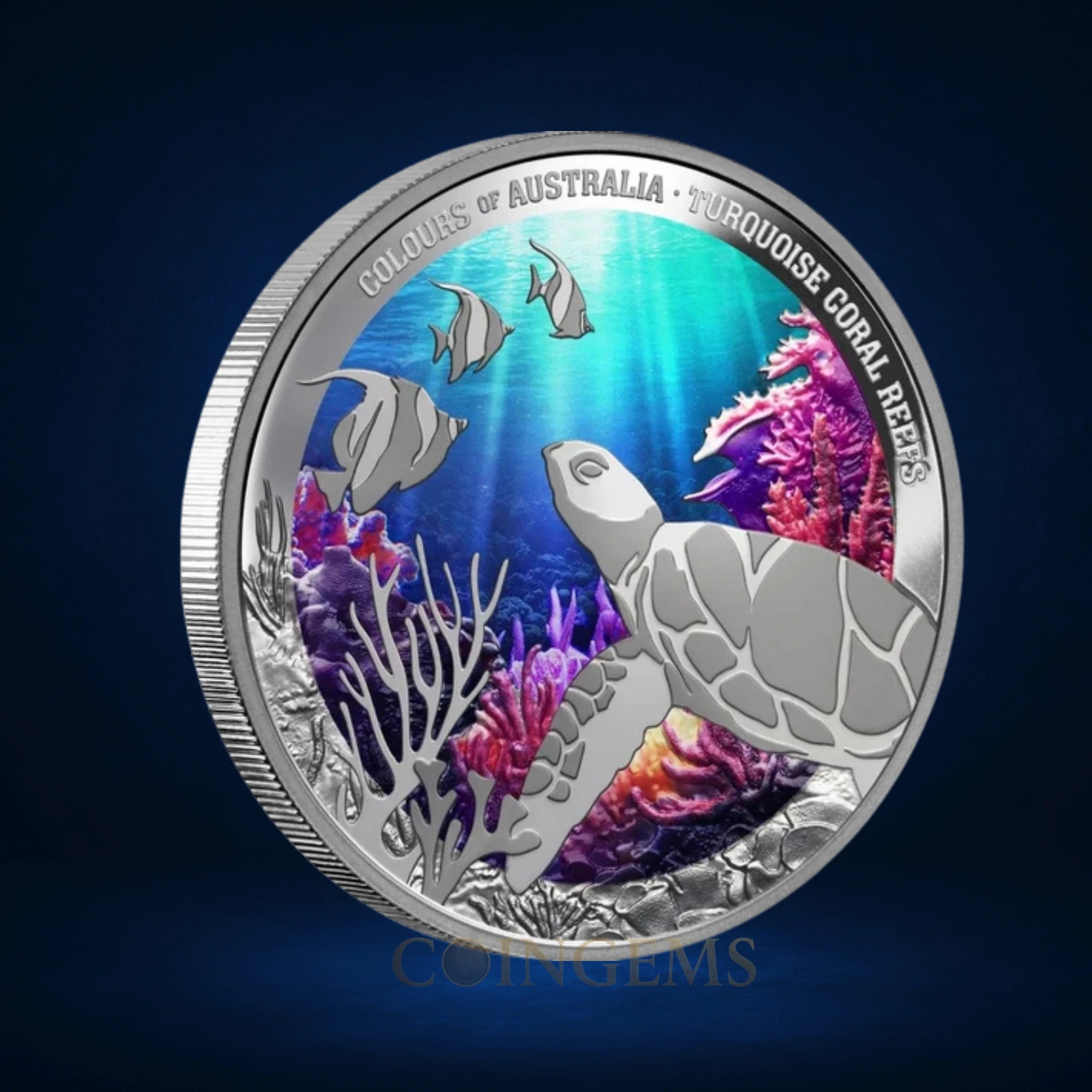 2024 Colours of Australia Turquoise Coral Reefs 1oz Silver Proof Coin