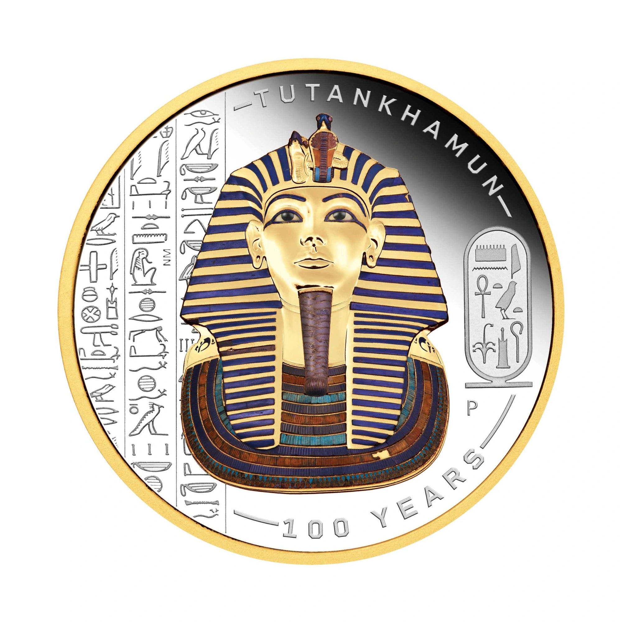 2022 Perth Mint Tutankhamun 2oz Silver Proof Gilded Coin