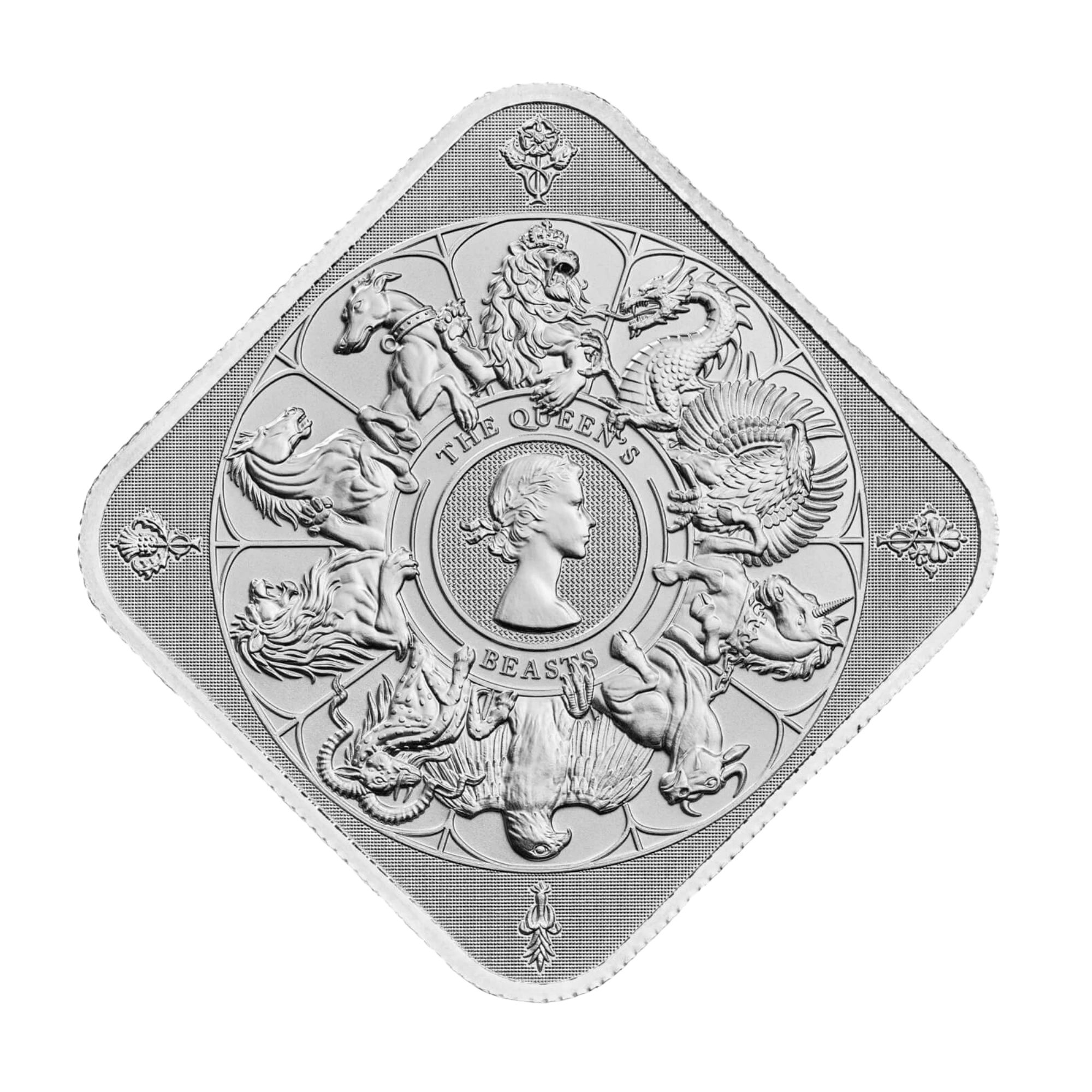 The Queen's Beasts 1oz Silver Bullion Bar on card