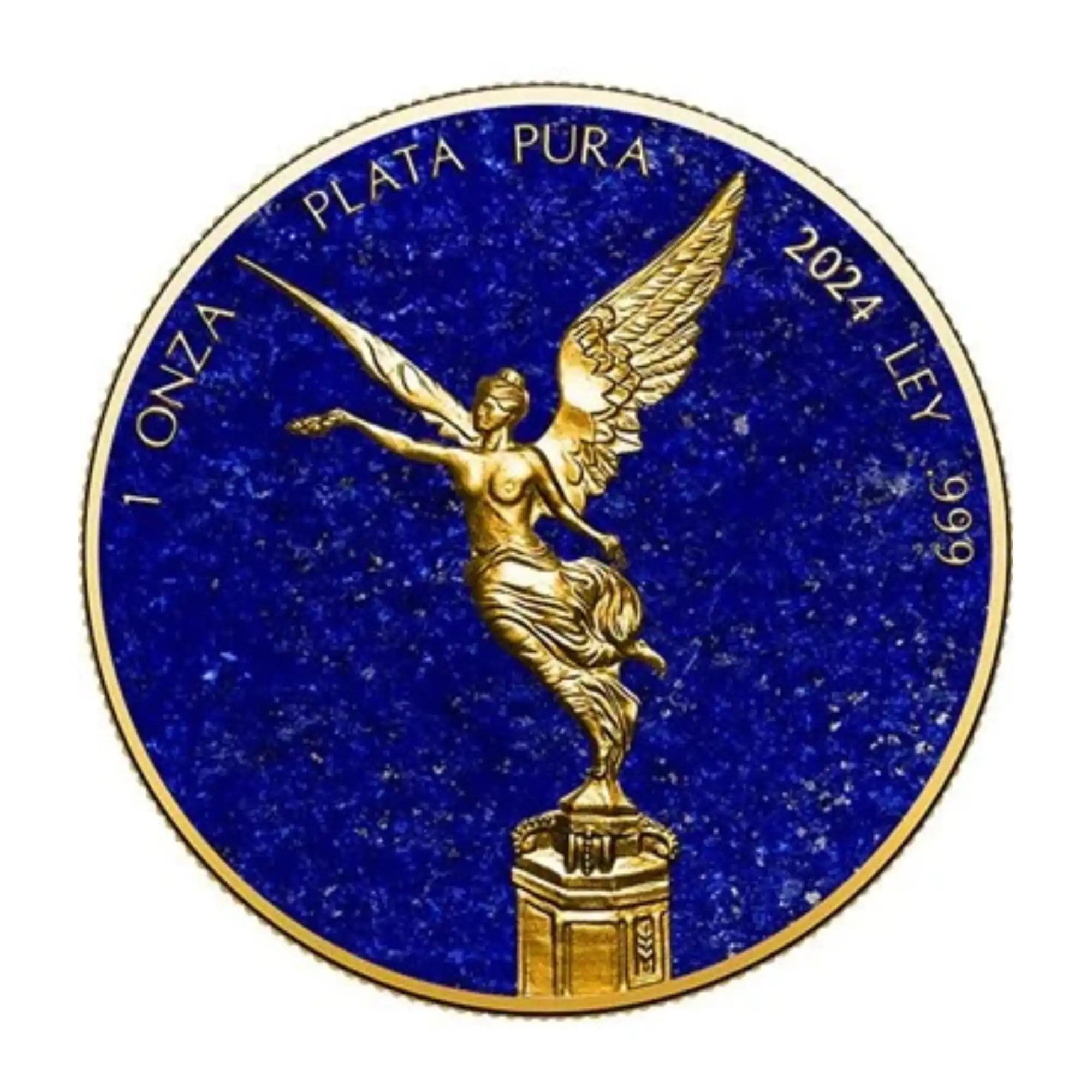 2024 Mexico Libertad Lapis Lazuli Precious Gemstones 1oz Silver BU Coin