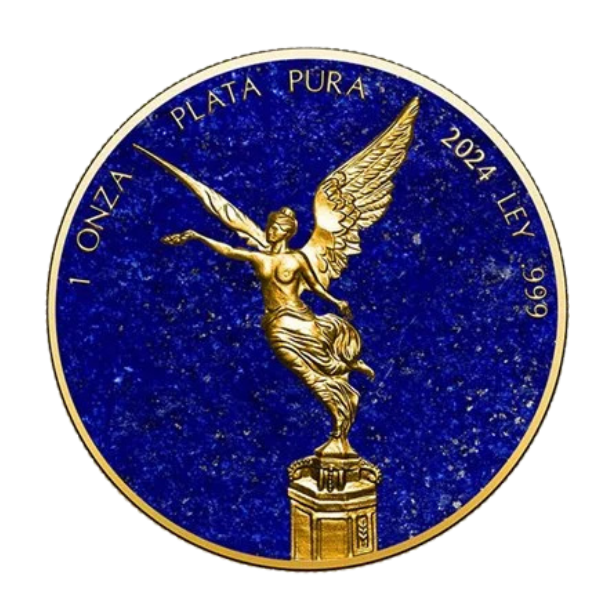 2024 Mexico Libertad Lapis Lazuli Precious Gemstones 1oz Silver BU Coin