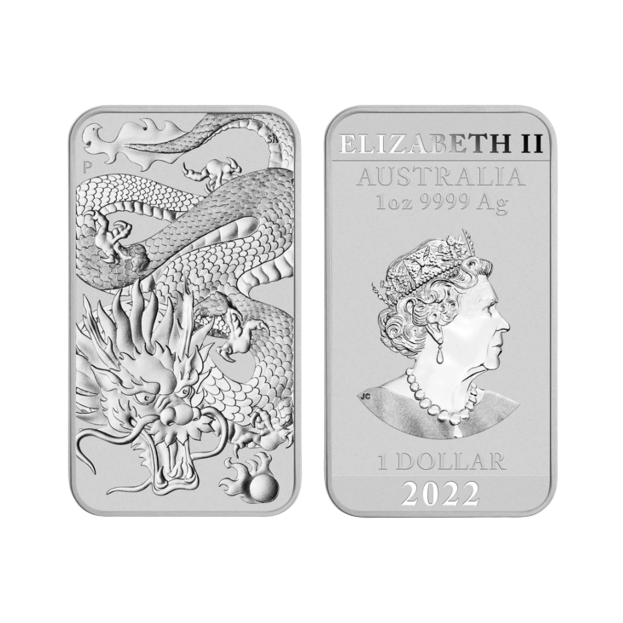 2022 Perth Mint Dragon 1oz Rectangular Silver Bullion Coin