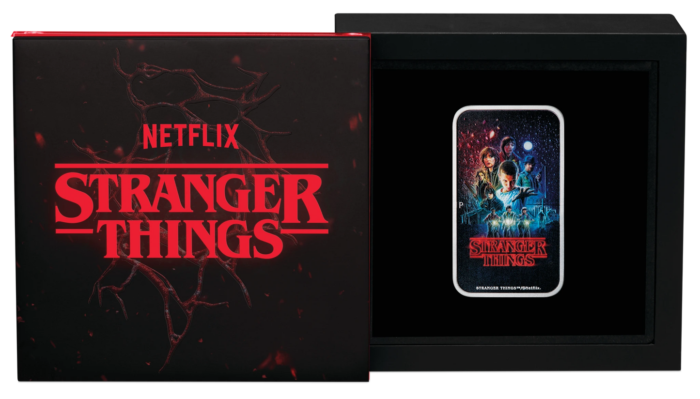 2026 PerthMint Stranger Things - Season 1 1oz Silver Coloured Rectangular Coin