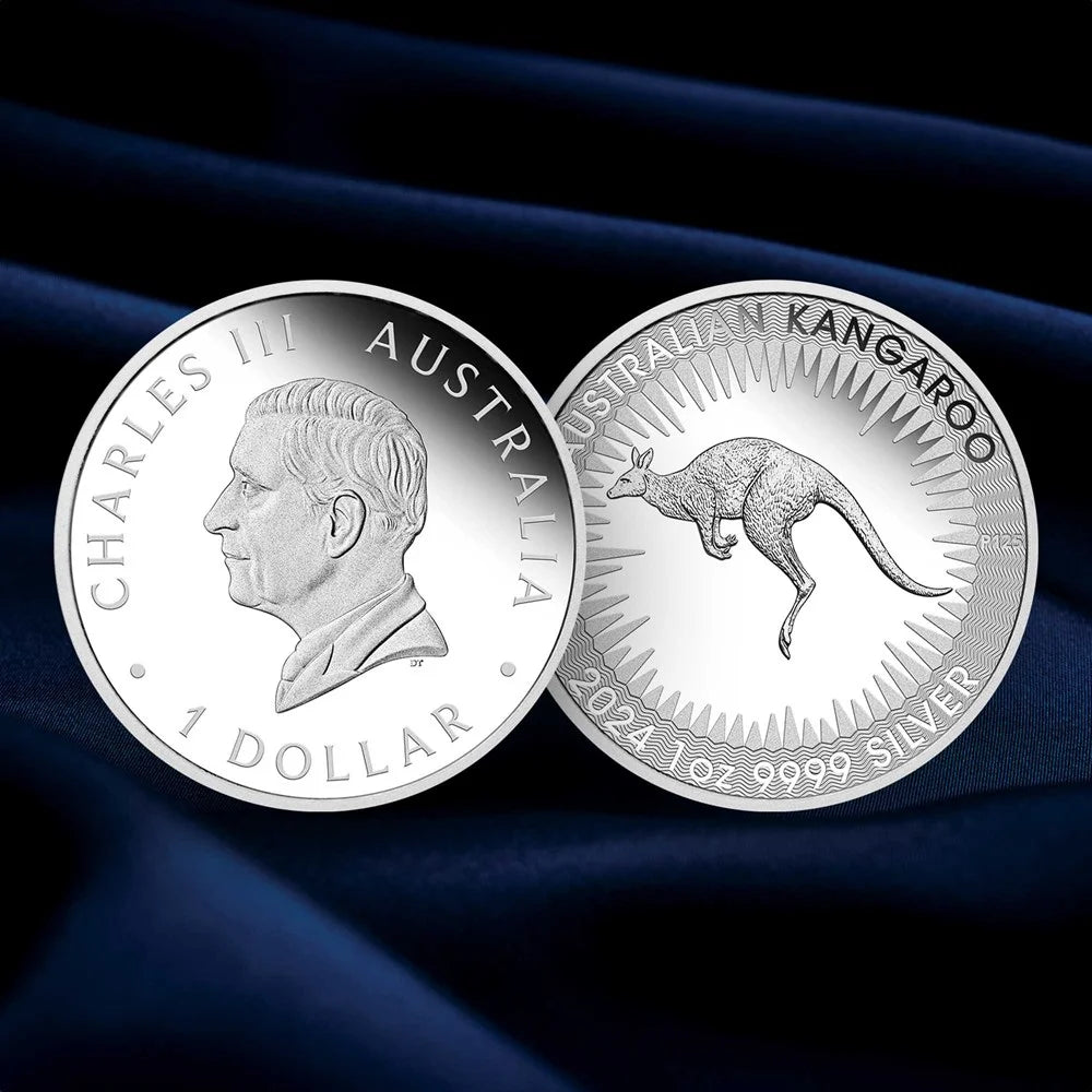 2024 PerthMint Kangaroo King Charles III Obverse First Issue 1oz Silver Proof Coin