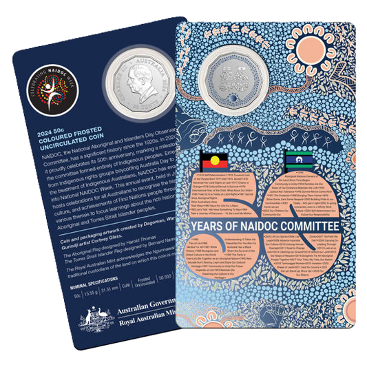 2024 Royal Australian Mint NAIDOC 50th Anniversary Colour Coin on Card