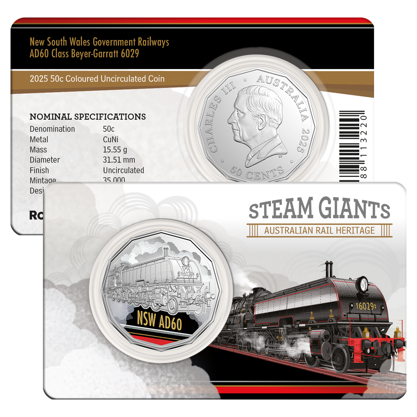 2025 RAM 50c Steam Giants 7 Coin Collection