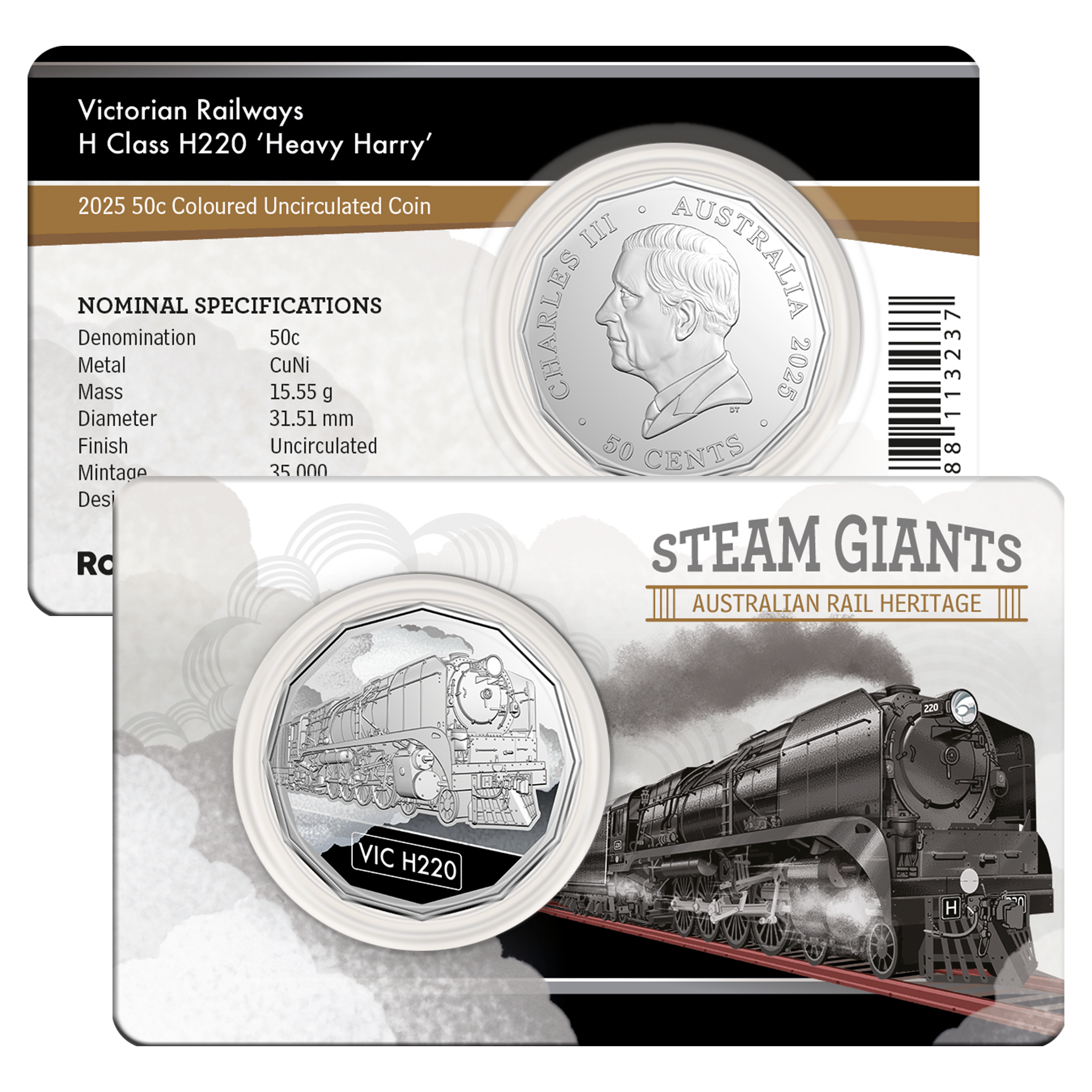 2025 RAM 50c Steam Giants 7 Coin Collection