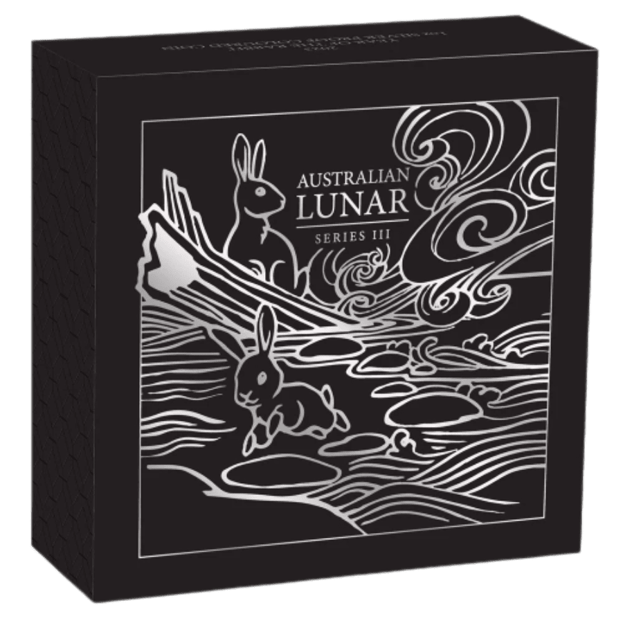 2023 Perth Mint Lunar Rabbit 1oz Silver Coloured Proof Coin
