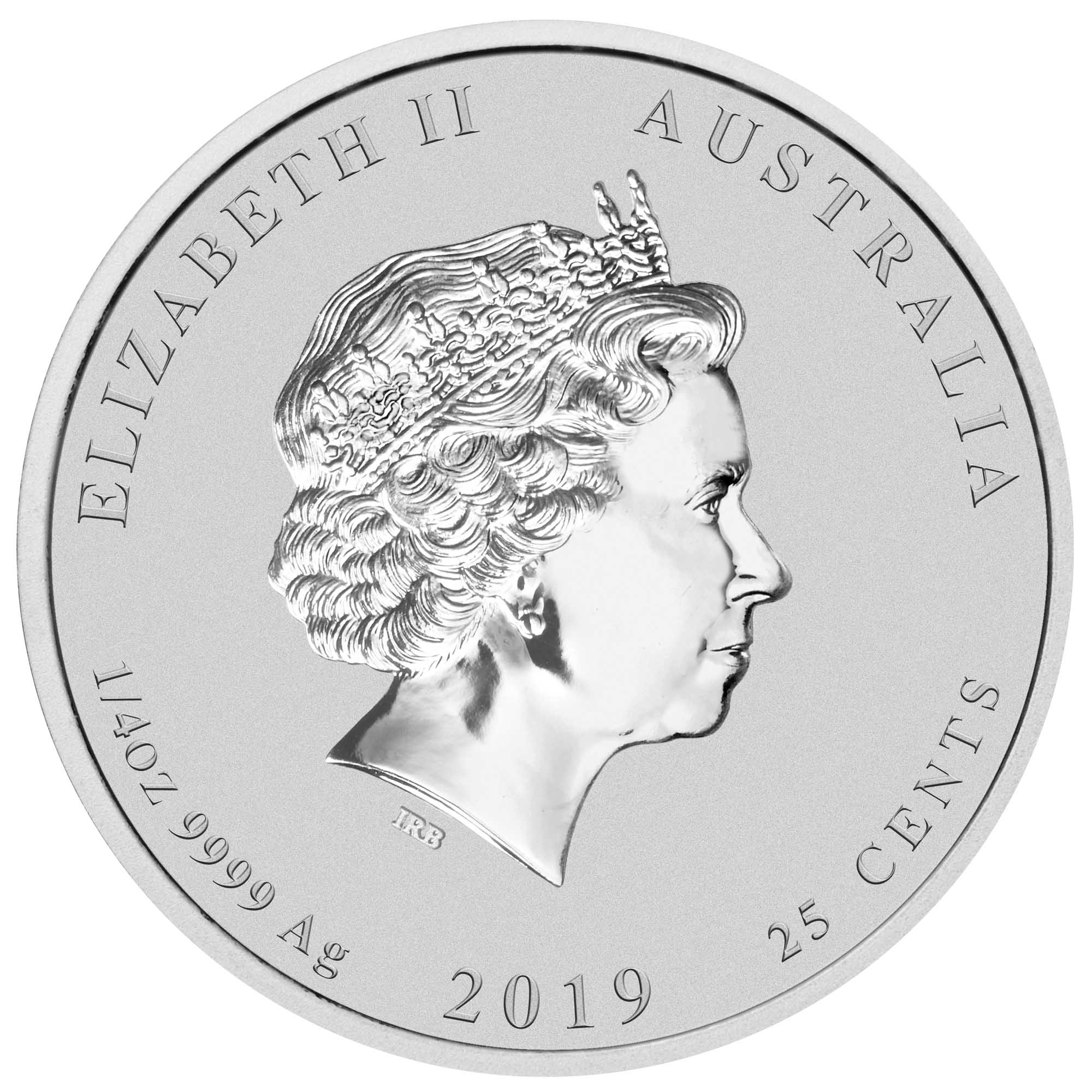 2019 Perth Mint Pig 1/4oz Silver Coloured Coin On Card